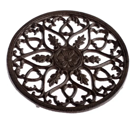 Litinová podložka pod hrnec Mandalle černá, pr. 19 cm