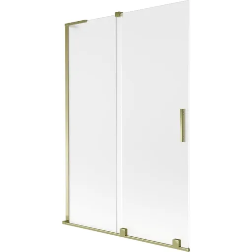 MEXEN/S Velar L dvoukřídlá posuvná vanová zástěna 120 x 150, dekor, zlatá 896-120-003-31-50