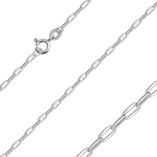 Řetízek ze stříbra 925 - plochá oválná očka, 2,2 mm