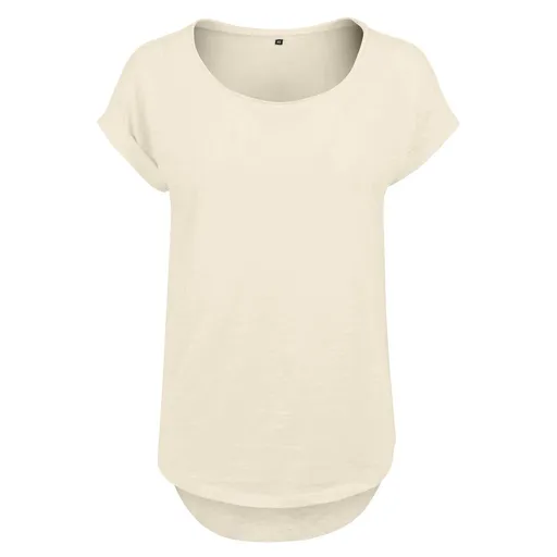 Build Your Brand Dámské tričko s prodlouženým zadním dílem - Světle písková | XL
