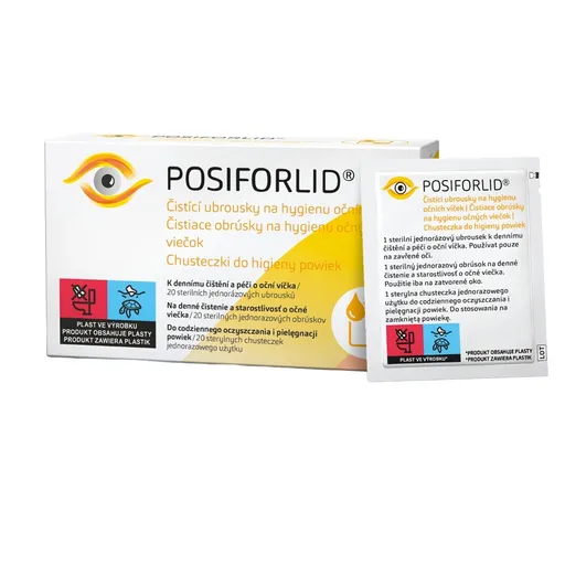 POSIFORLID Čisticí ubrousky na hygienu očních víček 20 ks