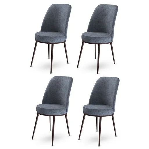 Sada jídelních židlí Dexa Fume and Brown, 4 ks, 4 ks