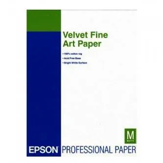 Epson Velvet Fine Art Paper S041637 C13S041637, 260 g/m2, A3+, 20ks, sametový, bílý, foto papír