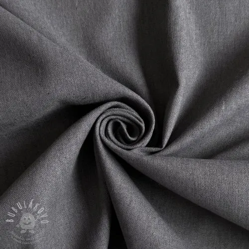 Bavlněná látka se lnem PREMIUM dark grey