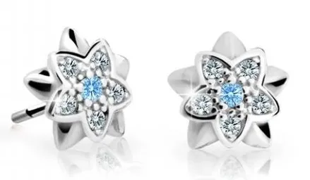Cutie Jewellery Dětské náušnice z bílého zlata C2210-30-X-2 světle modrá