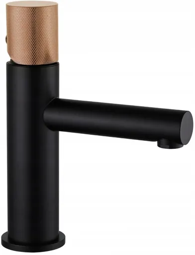 MEXEN/S Elba One umyvadlová baterie, černá/růžové zlato 74101-76