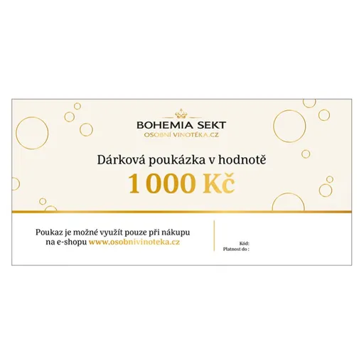 Dárková poukázka v hodnotě 1000 Kč elektronická