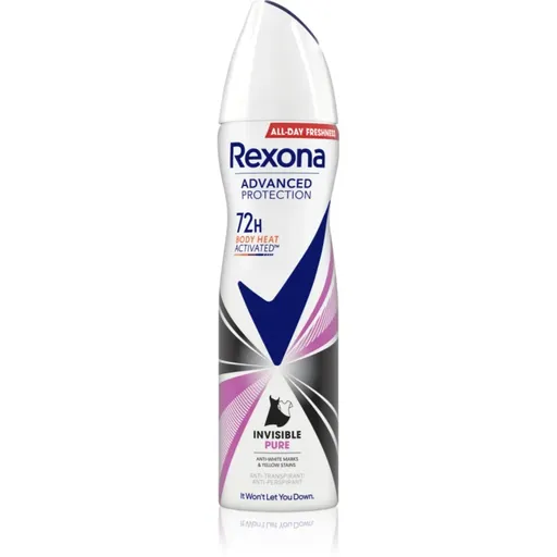 Rexona Advanced Protection Invisible Pure deodorant ve spreji proti bílým a žlutým skvrnám 150 ml