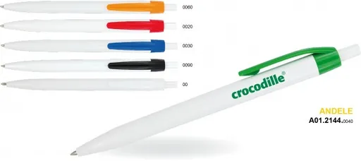 Kuličkové pero plast Andele modré tělo bílé