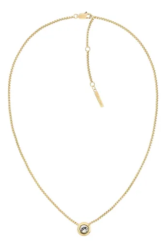 Calvin Klein Slušivý pozlacený náhrdelník Twiste Bezel Solitaire 35000770