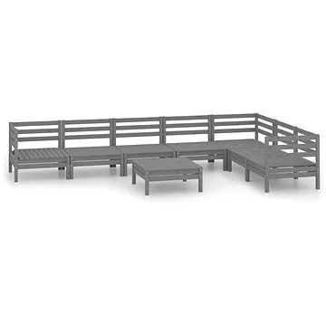 8dílná zahradní sedací souprava masivní borovice šedá, 3083021 (3083021)