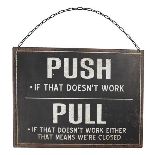 Kovová větší závěsná cedule s textem - 39*1*30 cm Clayre & Eef