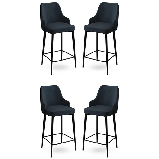 Bar Stool Set (4 Pieces) Enox - Anthracite, Black