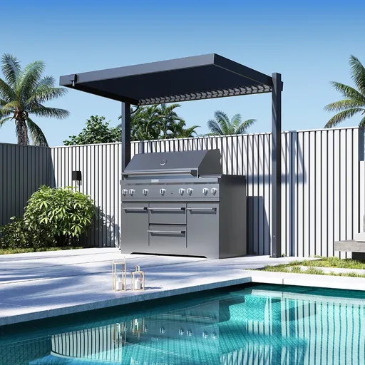 Přístřešek na gril s otevírací střechou Rojaplast