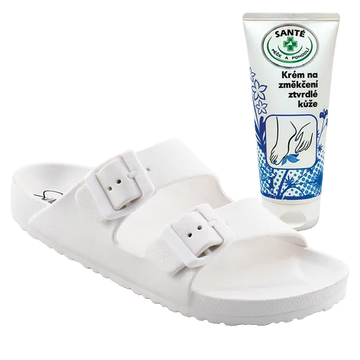SANTÉ Dámské pantofle EB/2025 WHITE v.39 + krém na změkčení kůže