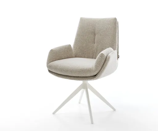 Jídelní židle Clea-Flex látka Měkký béžová křížová podnož