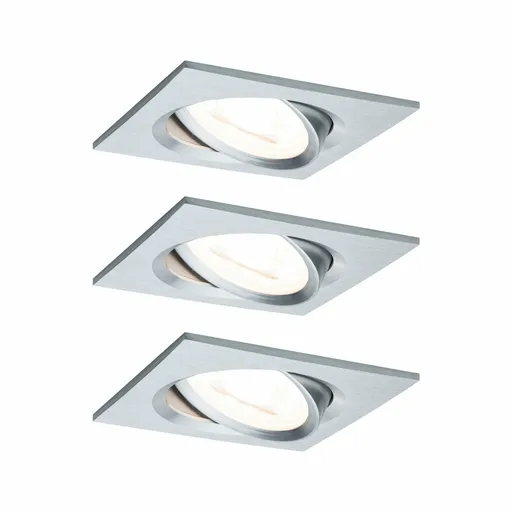 PAULMANN Vestavné svítidlo LED Nova hranaté 3x6,5W hliník broušený výklopné 934.56 P 93456