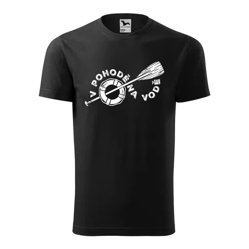 Bontis Tričko s potiskem "V pohodě na vodě" - Černá | XL