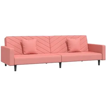 2místná rozkládací pohovka se 2 polštáři růžová samet, 337632 (337632)