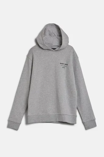 MIKINA GANT GRAPHIC SCRIPT RELAXED HOODIE LIGHT GREY MELANGE
