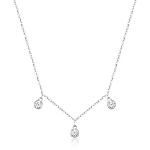 S'Agapõ Ocelový náhrdelník s kubickými zirkony Dazzly SDZ141