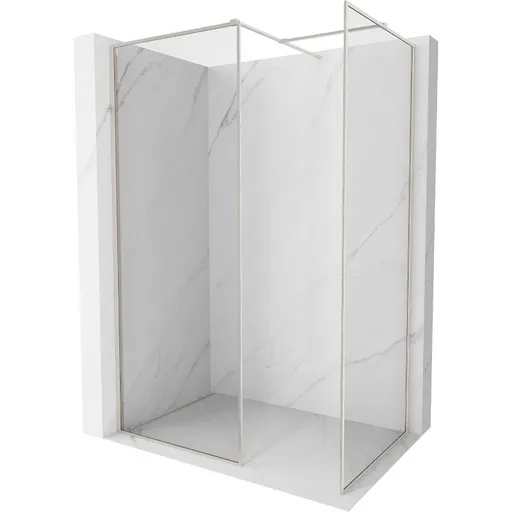 MEXEN/S Kioto-F Sprchová zástěna WALK-IN s rámem 150 x 110, transparent 8 mm, nikl kartáčovaný 800-150-202-04-97-110