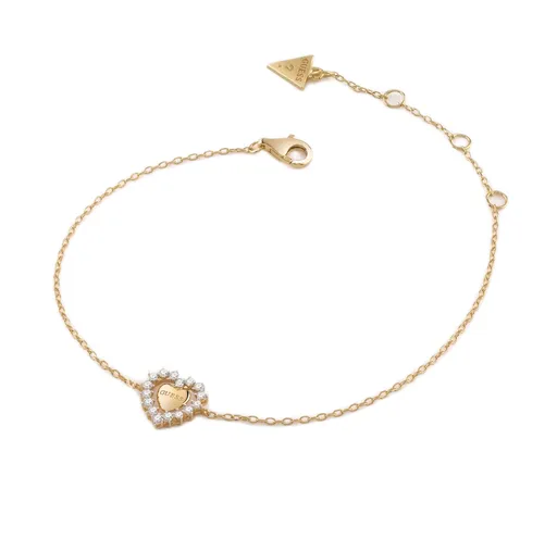 Guess Pozlacený náramek ze stříbra Srdce Jardin JSBB04454JWYG 18,5 cm