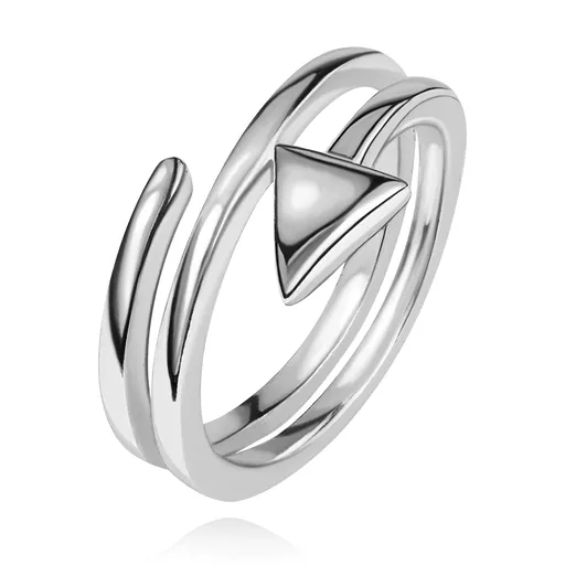 Prsten ze stříbra 925 - úzká spirálovitě zatočená šipka, lesklý povrch - Velikost: 67