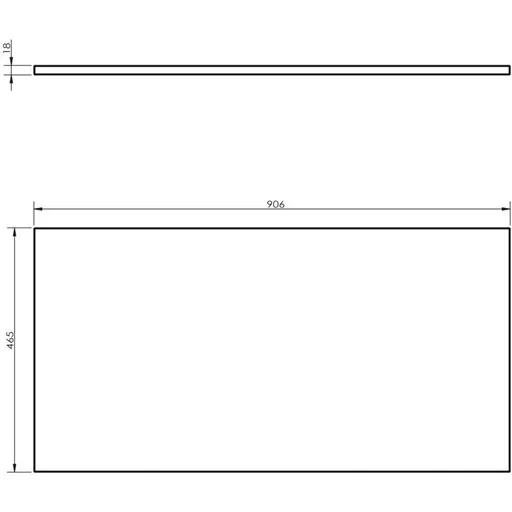 MEXEN Uni vrchní deska 90, bílá lesk 91AXX-0904-464-18-00