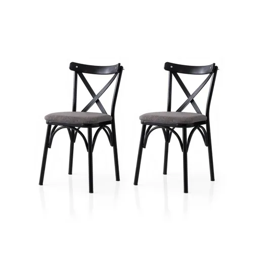 Sada jídelních židlí Ekol Grey and Black, 2 ks