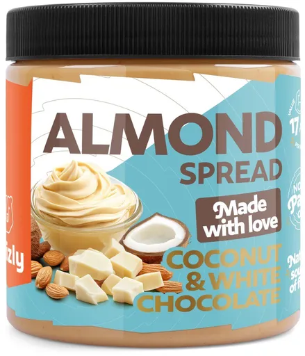 GRIZLY Mandlové máslo s kokosem a bílou čoko 500 g (8595678400167)