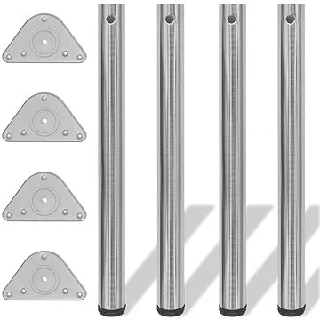 4 stolové nohy s nastavitelnou výškou, broušený nikl, 710 mm