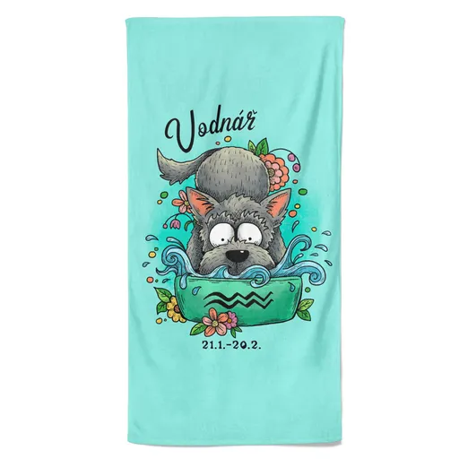 Osuška Psí znamení – vodnář (Velikost osušky: 100x170cm)
