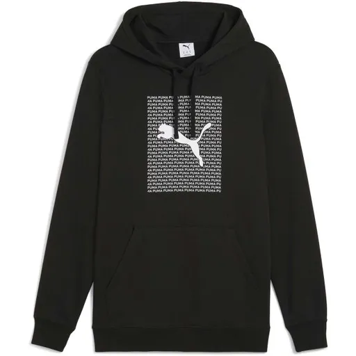 Puma ESSENTIALS LOGO LAB HOODIE Pánská sportovní mikina, černá, velikost