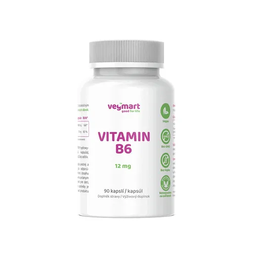 Vegmart VITAMÍN B6 12 mg 90 kapslí