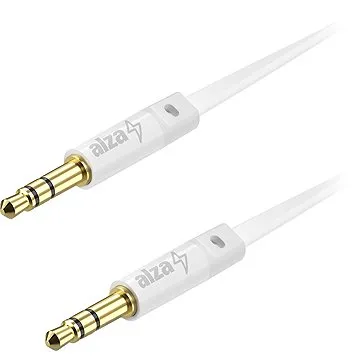 AlzaPower FlatCore Audio 3.5mm Jack (M) to 3.5mm Jack (M) 1m bílý (APW-CBA3JMF01W)