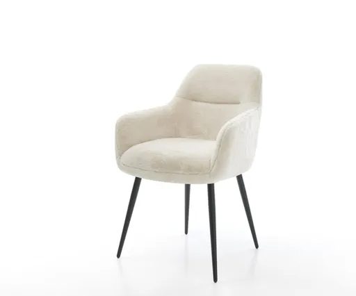 Jídelní židle Pejo-Flex plyšový manšestr krémová bílá 4 nohy