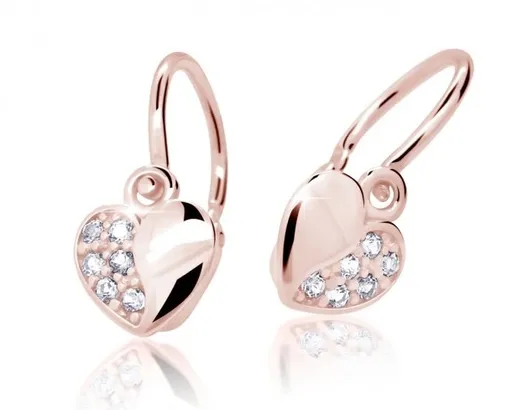 Cutie Diamonds Dětské náušnice z růžového zlata Srdíčka s brilianty DC2160-10-00-X-4