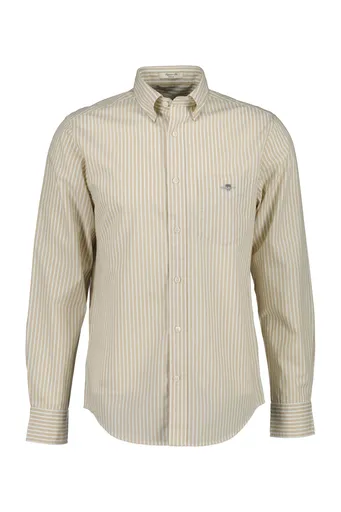 KOŠILE GANT REG CLASSIC POPLIN STRIPE SHIRT OAT BEIGE