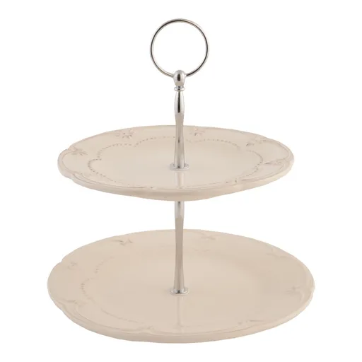 Dvoupatrový etažér Poetic  - Ø 21*23 cm Clayre & Eef