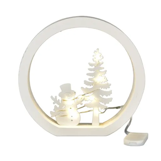 Vánoční LED dekorace Sněhulák, pr. 15 cm, teplá bílá