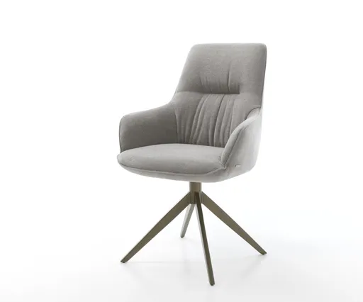 Jídelní židle Zelia-Flex s područkami potah z látky Měkký šedá