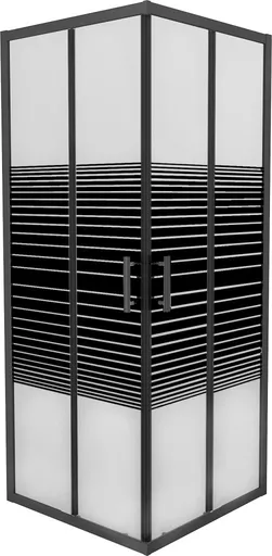 MEXEN Rio sprchový kout čtverec 70 x 70, pruhy, černá  860-070-070-70-20