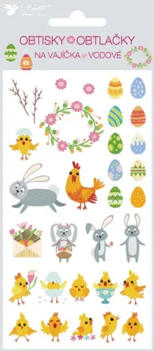 Velikonoční obtisky na vajíčka 7901 vodové 19x9cm zvířátka a vajíčka