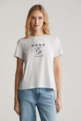TRIČKO GANT REG GRAPHIC SS T-SHIRT WHITE