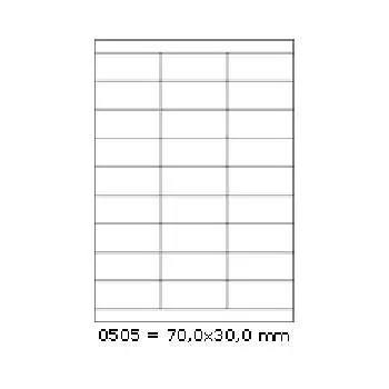 Samolepicí etikety 70 x 30 mm, 27 etiket, A4, 100 listů