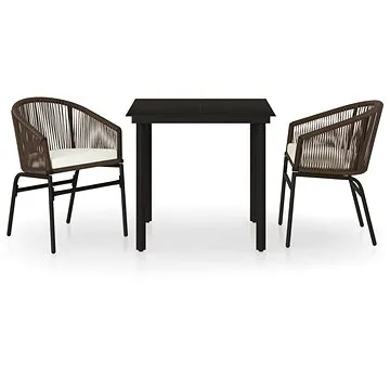 3dílný zahradní jídelní set hnědý, 3099227 (3099227)