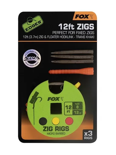 Fox Návazec Edges Zig Rig vel.8 - 12lb 12ft - 3,7m,Fox Návazec Edges Zig Rig vel.8 - 12lb 12ft - 3,7m