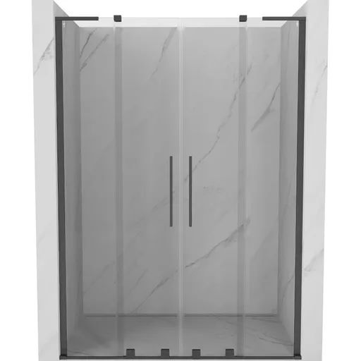 MEXEN/S Velar L Duo posuvné sprchové dveře 150, transparent, grafit kartáčovaná 871-150-003-02-66