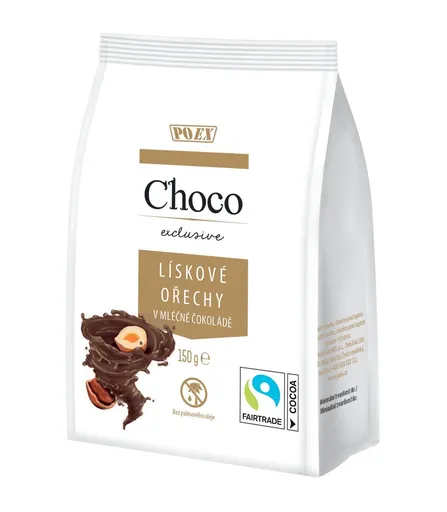 POEX Choco Exclusive Lískové ořechy v mléčné čokoládě 150 g